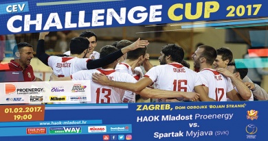 Mladostaši traže prolaz u četvrtfinale CEV Challenge CUP-a